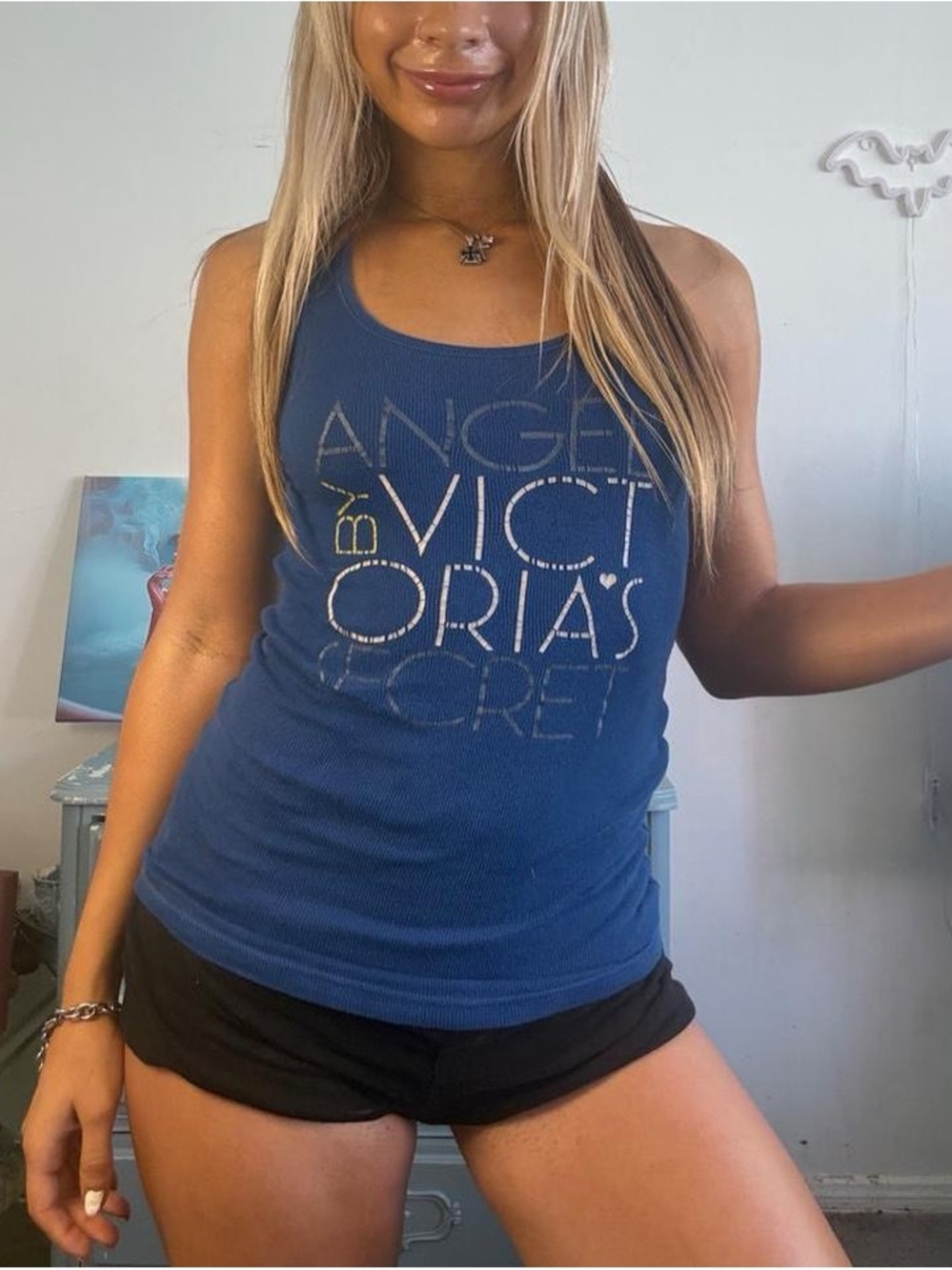 Victoria's Secret Angel by Victoria's Secret y2k vintage blue cotton tank top